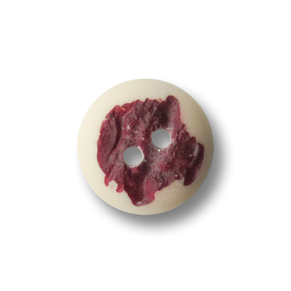 Hübscher Zweiloch Trachten Kunststoff Knopf mit Farbakzent
