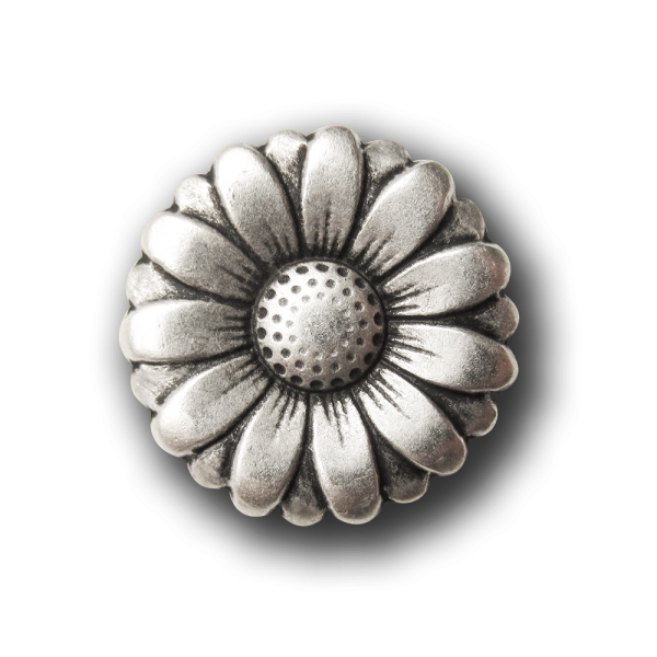 Traumhaft schöner Margeriten Blüten-Knopf aus Metall