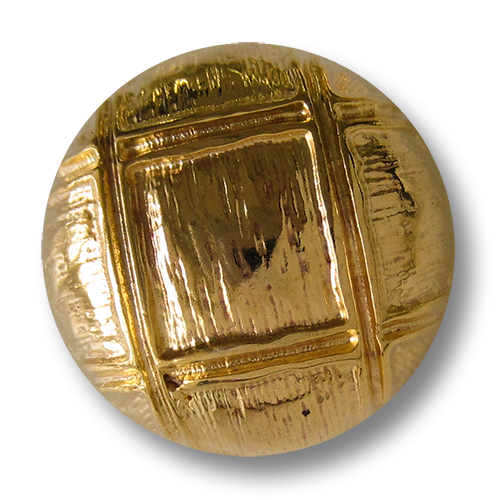 www.Knopfparadies.de - 3554gg - Gewölbte Metallknöpfe in Gold mit Vierecken