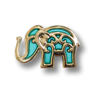 www.knopfparadies.de - 2195el - Hübsche Kunststoffknöpfe: Elefant in türkis und gold www.knopfparadies.de - 2195el - Hübsche Kunststoffknöpfe: Elefant in türkis und gold
