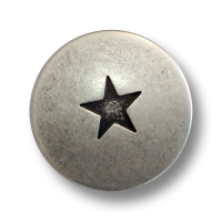 Vintage - matt altsilberfarbene Metallknöpfe mit 5-zackigem Stern Vintage - matt altsilberfarbene Metallknöpfe mit 5-zackigem Stern
