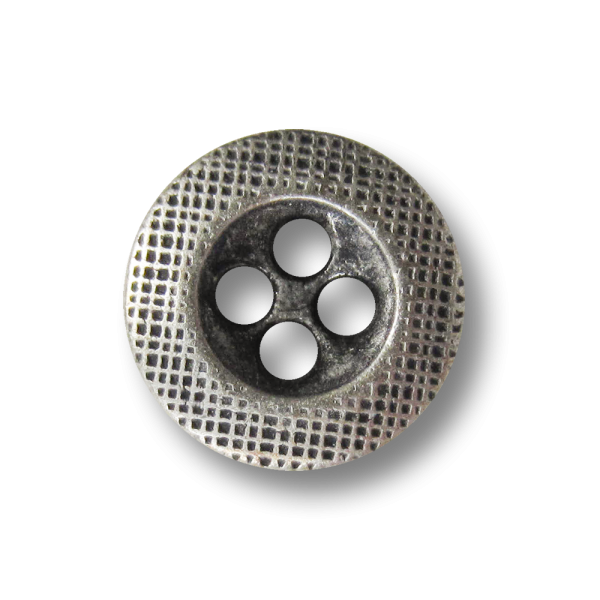 Kleiner Vierloch Metall Knopf mit Raster Muster