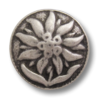 www.Knopfparadies.de - 0309sm - Fesche Trachtenknöpfe aus Metall mit Edelweiß  www.Knopfparadies.de - 0309sm - Fesche Trachtenknöpfe aus Metall mit Edelweiß