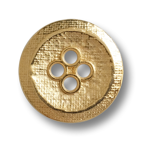 www.knopfparadies.de - 6455go - Goldfarbene Metallknöpfe mit vier Knopflöchern