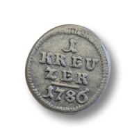www.knopfparadies.de - j057ds - Historisch anmutende Münzknöpfe aus Metall: 1 Kreuzer www.knopfparadies.de - j057ds - Historisch anmutende Münzknöpfe aus Metall: 1 Kreuzer
