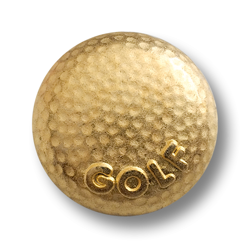 www,knopfparadies.de - 6341go - Matt goldfarbene Metallknöpfe mit Golfmotiv