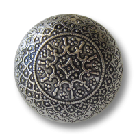 www.knopfparadies.de - 1546as - Nostalgische glänzend altsilberne halbkugelförmige Metallknöpfe mit filigranen Ornament Muster www.knopfparadies.de - 1546as - Nostalgische glänzend altsilberne halbkugelförmige Metallknöpfe mit filigranen Ornament Muster