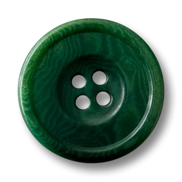 www.knopfparadies.de - 7018gn - grün marmorierte Steinnuss Knöpfe 4-Loch klassische Form