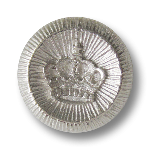 Silberfarbener Knopf mit Krone