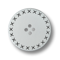 www.knopfparadies.de - 5369we - Weiß-schwarze Kunststoffknöpfe mit vier Löchern www.knopfparadies.de - 5369we - Weiß-schwarze Kunststoffknöpfe mit vier Löchern