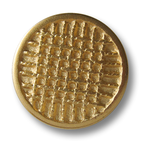 www.Knopfparadies.de - 3014go - Aparte Metallknöpfe in Gold mit Gitter Muster