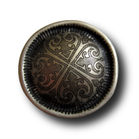 Alt wirkender Metallknopf mit keltischem Muster Alt wirkender Metallknopf mit keltischem Muster