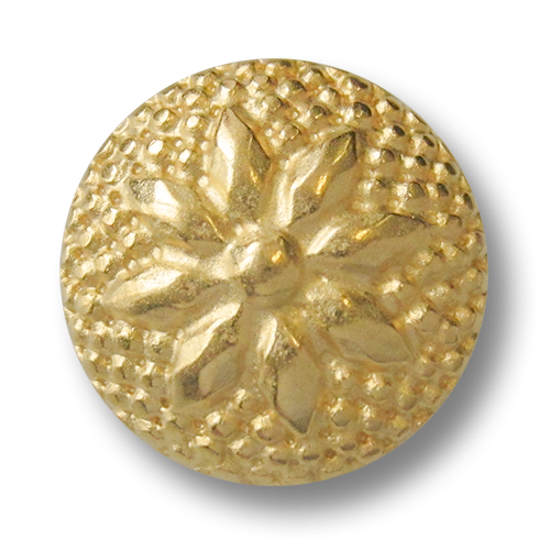 Prunkvoller Metall Knopf mit Blumen oder Stern Motiv