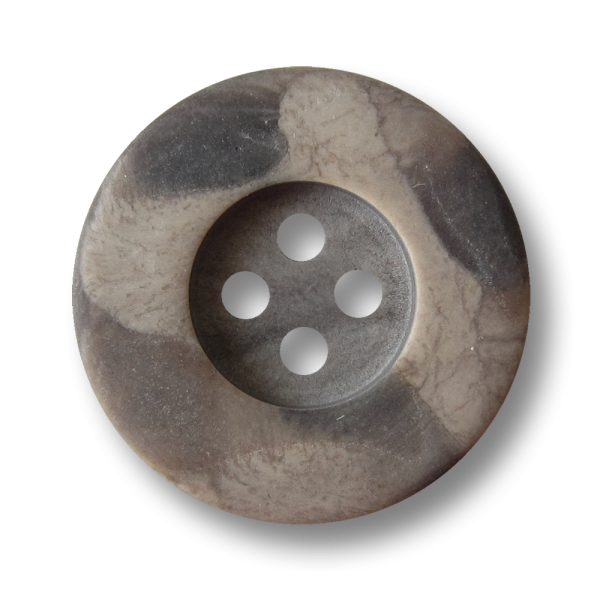 Brau beige marmorierter Vierloch Kunststoff Knopf