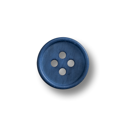 www.knopfparadies.de - 6651bl - Blaue, kleine Kunststoffknöpfe mit vier Knopflöchern