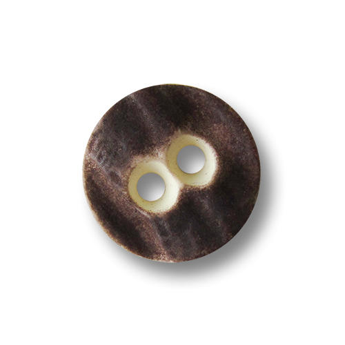 www.Knopfparadies.de - 1493br - Kleine braune Trachtenknöpfe wie Hirschhorn