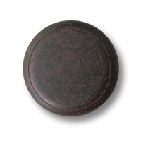 Schlichter flacher Metall Ösen Knopf in Alteisenfarben mit Rost-Optik Schlichter flacher Metall Ösen Knopf in Alteisenfarben mit Rost-Optik