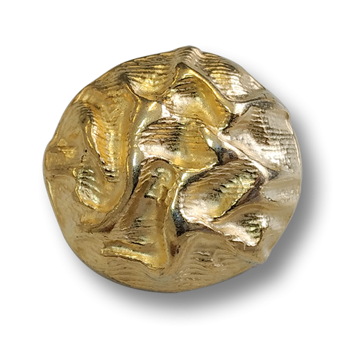 www.knopfparadies.de - 4553go - Goldfarbene Metallknöpfe, fast wie drapierter Stoff