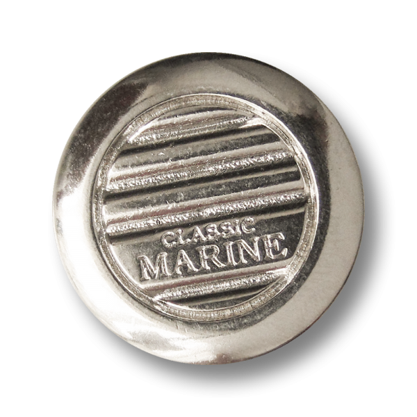 Glänzend silberfarbene Metall Ösen Knöpfe "CLASSIC MARINE"