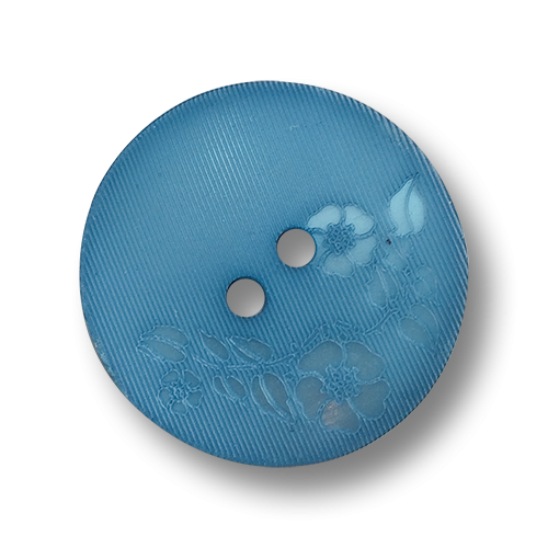 www.knopfparadies.de - 6735bl - Blau schimmernde Kunststoffknöpfe mit zwei Löchern