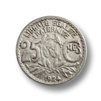 www.knopfparadies.de - j067ms - Alten Münzen nachempfundene Metallknöpfe - 25 Centimes www.knopfparadies.de - j067ms - Alten Münzen nachempfundene Metallknöpfe - 25 Centimes