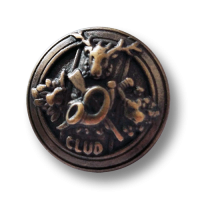 Altmessingfarbene Metallknöpfe mit interessantem Jagdmotiv - Trachtenknöpfe Altmessingfarbene Metallknöpfe mit interessantem Jagdmotiv - Trachtenknöpfe