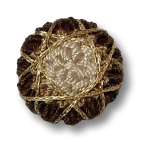 Handgearbeiteter Schmuckknopf beige / braun / gold Handgearbeiteter Schmuckknopf beige / braun / gold