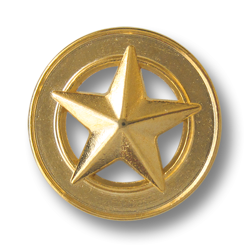 Goldfarbene Stern Metallknopf