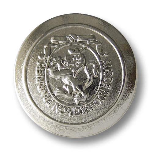 www.Knopfparadies.de - 0311sg - Edle Metallknöpfe in Silber mit Löwen Motiv