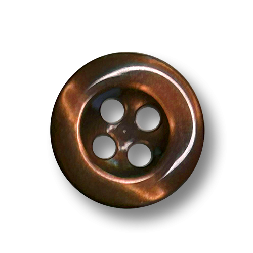 www.knopfparadies.de - 6987br - braun schimmernde Hemdenknöpfe in Perlmuttoptik