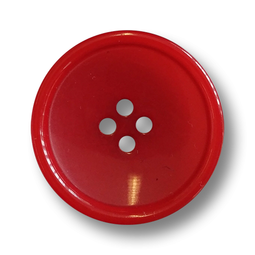 www.knopfparadies.de - 6494ro - Rote Mantelknöpfe aus Kunststoff mit vier Löchern