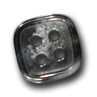 Quadratischer grau melierter Vierloch-Basic Knopf Quadratischer grau melierter Vierloch-Basic Knopf