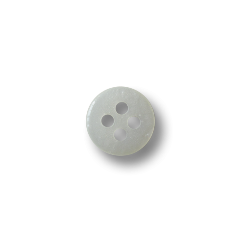 Robuster kleiner weißer tablettenförmiger Vierloch Blusen Knopf in Perlmutt Optik