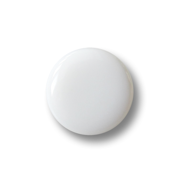 Kleiner weiß silberfarbener Kunststoff Ösen Knopf