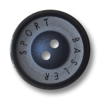 www.Knopfparadies.de - 2823bl - Sportive blaue Zweiloch Kunststoffknöpfe mit Designer Logo www.Knopfparadies.de - 2823bl - Sportive blaue Zweiloch Kunststoffknöpfe mit Designer Logo