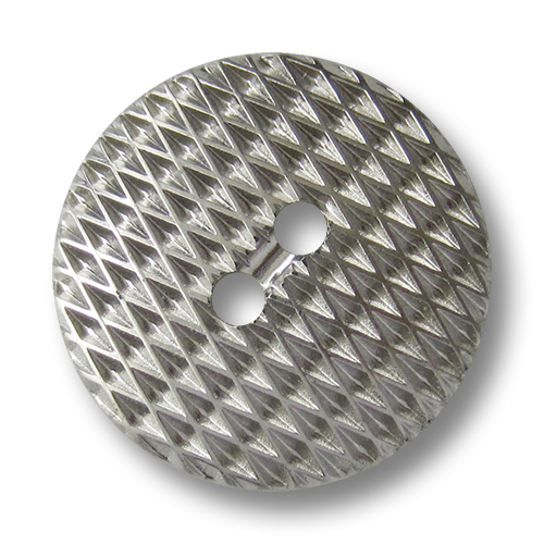 www.Knopfparadies.de - 1466si - Moderne silberne Kunststoffknöpfe mit Gitter Muster