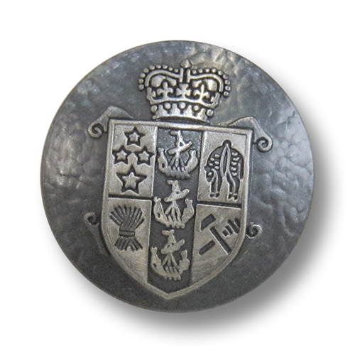Edler eisen- & silberfarbener Wappen Knopf aus Metall