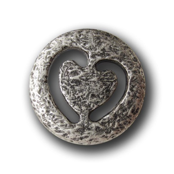 Ausgefallener Metall Knopf mit Durchbruch Herz
