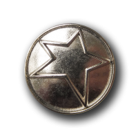 Moderner silberfarbener Ösen Metall Knopf mit Stern Moderner silberfarbener Ösen Metall Knopf mit Stern