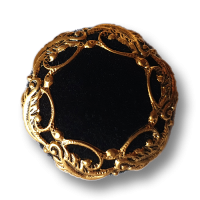 Edle schwarz goldene festliche Knöpfe aus Samt mit Metallrahmen Edle schwarz goldene festliche Knöpfe aus Samt mit Metallrahmen