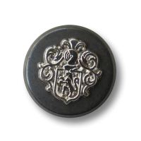 Zweifarbiger Wappen Metall Ösen Knopf in Vintage Optik Zweifarbiger Wappen Metall Ösen Knopf in Vintage Optik