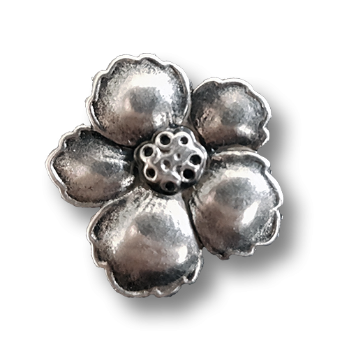 www.knopfparadies.de - 1624as - Hübsche Metallknöpfe wie Blüten / Blumen