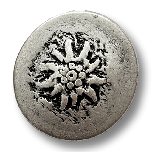 Edler Metallknopf mit Edelweiss