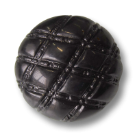 Edler gewölbter schwarzer Ösen Knopf mit Rauten Muster Edler gewölbter schwarzer Ösen Knopf mit Rauten Muster