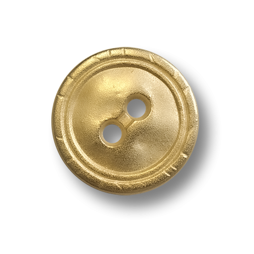 www.knopfparadies.de - 6842go - Matt goldfarbene Metallknöpfe mit zwei Knopflöchern