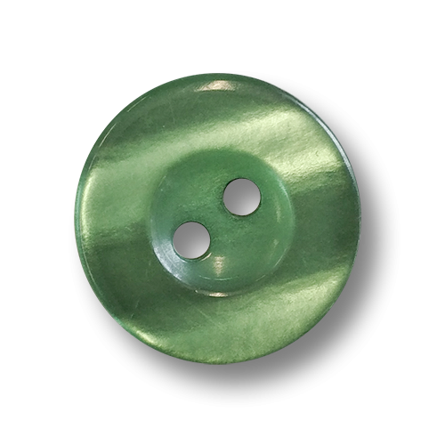 www.knopfparadies.de - 6030gn - Grün schimmernde Kunststoffknöpfe mit zwei Löchern