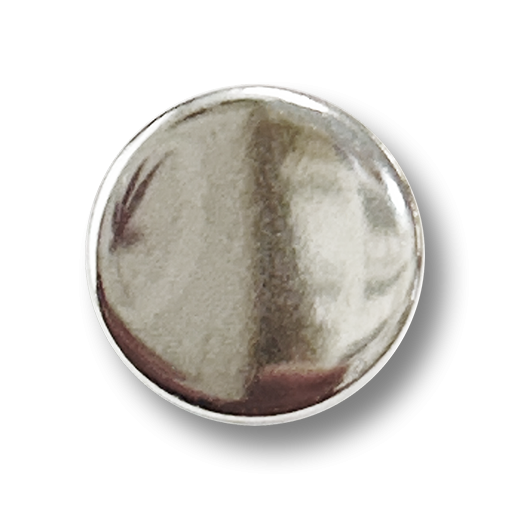 www.knopfparadies.de - 5115si - flache glänzende Metallknöpfe in Silberoptik mit Öse