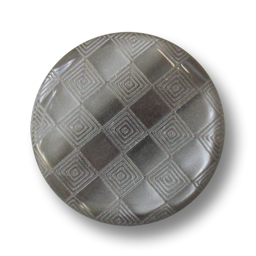 Elegante perlmuttartig grau schimmernde Ösen Kunststoffknöpfe mit Schachbrett Muster