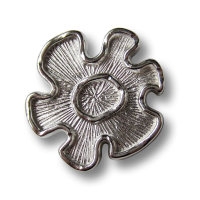 Moderner silberfarb. Ösen Metall Knopf in Blumen Form Moderner silberfarb. Ösen Metall Knopf in Blumen Form