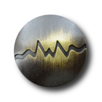 Altmessingfarbener Metallknopf mit Kurve Altmessingfarbener Metallknopf mit Kurve